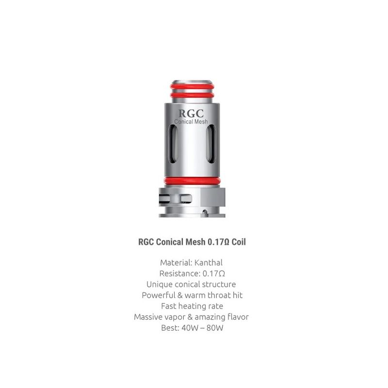 Résistances RPM80 RGC Conical Mesh par 5 - Smoktech