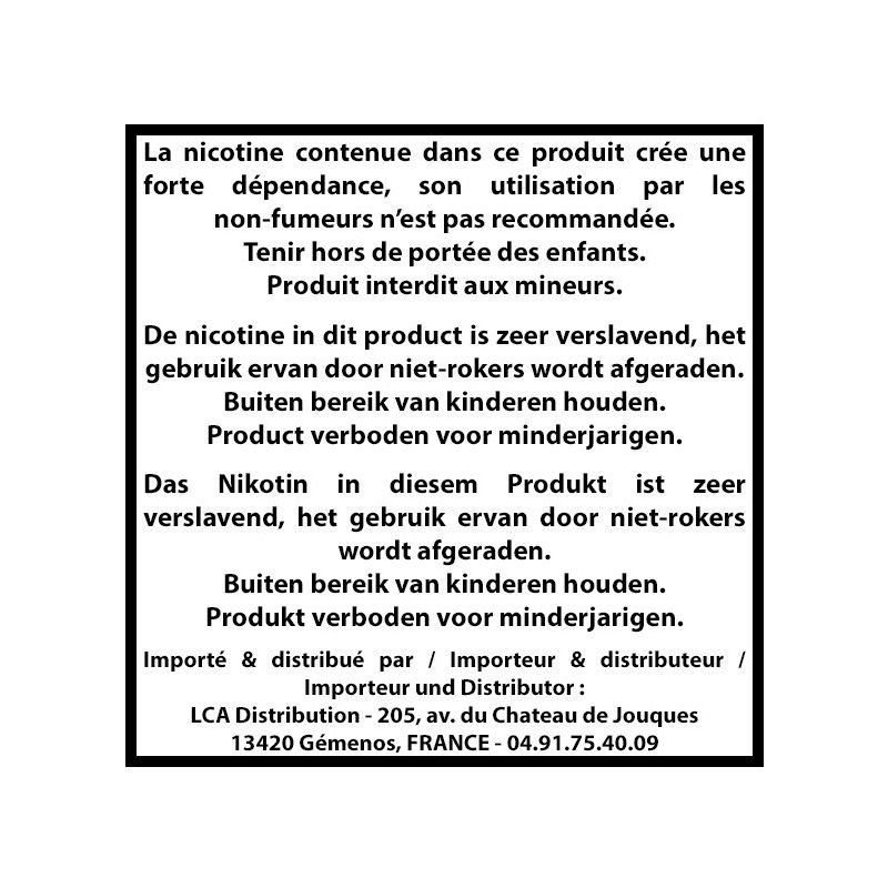 Lot étiquettes avertissement/importateur Belgique 35mm x 35mm